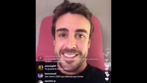 Fernando Alonso, en un directo en Instagram Fernando Alonso, en un directo en Instagram