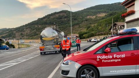 Control de Policía Foral en la N-121-A en Olave