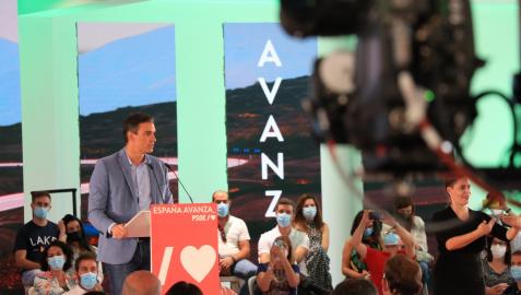 El presidente del Gobierno, Pedro Sánchez, interviene en un acto del PSOE en Jaén