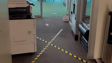 Instalaciones de Sarriguren ya preparadas para el regreso de la plantilla el lunes.