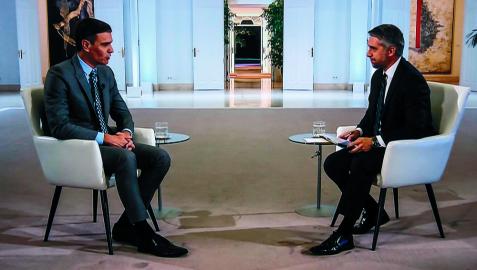 Pedro Sánchez, en su entrevista de este lunes en RTVE