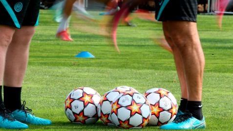 Entrenamiento de los futbolistas del Inter