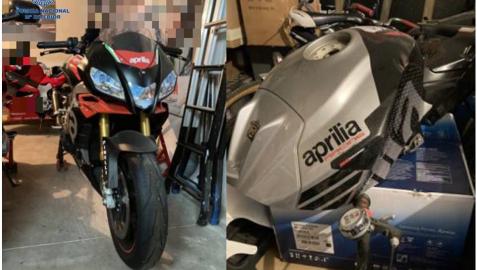 Motocicleta intervenida al detenido, cuya sustración había denunciado en falso