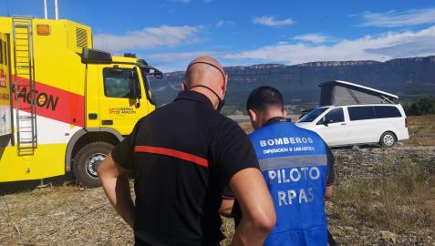 Más de 140 bomberos de Aragón, Navarra, Guipúzcoa y Francia