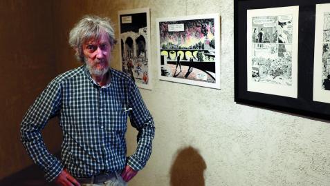 Osés, ante originales del cómic expuestos en Condestable, algunos coloreados para la ocasión