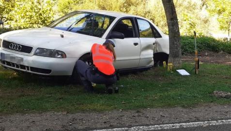 El vehículo accidentado en Abárzuza