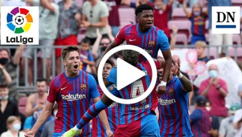 Celebración del gol de Ansu Fati