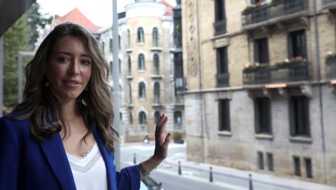 Xiana Méndez, en Baluarte durante su visita esta semana a Pamplona para participar en la inauguración de Biospain.