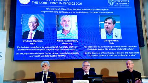Anuncio del Premio Nobel de Física para Syukuro Manabe, Klaus Hasselmann y Giorgio Parisi