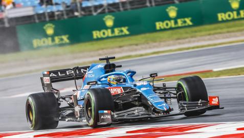 Falonso Fernando Alonso, durante los entrenamientos oficiales del GP de Turquía