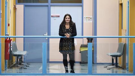 Amaia Eraso Lasa, autora del trabajo, en la UPNA