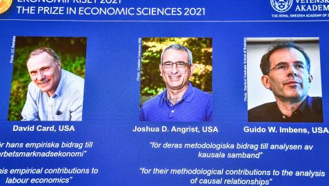 David Card, Joshua D. Angrist y Guido W. Imbens, premios Nobel de Economía