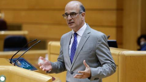 El senador navarro de UPN, Alberto Catalán, durante una intervención en el Senado