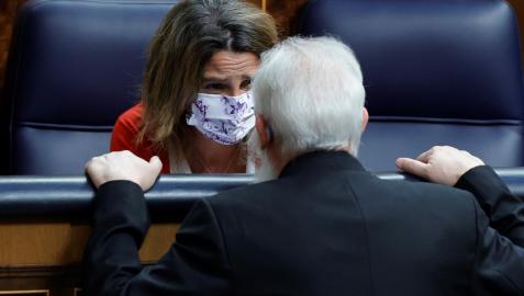 La ministra Teresa Ribera, este jueves en el Congreso