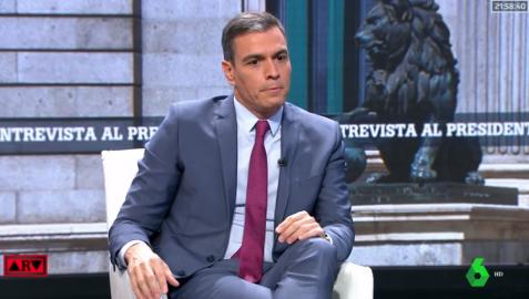 Pedro Sánchez, en un momento de su entrevista en La Sexta