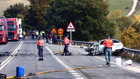 Imagen del accidente de tráfico de Burutáin (Anué)