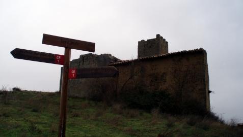 El accidente se produjo justo en el límite de Zaragoza con Navarra, en la zona de Torre Añué (en la imagen), dentro del coto de Sos del Rey Católico, en la comarca de Cinco Villas