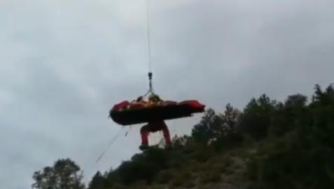 rescate-cazador-aoiz Traslado en helicóptero del cazador herido en Aoiz