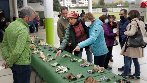 Javier Gómez, uno de los gestores del Parque Micológico de Ultzama, muestra algunos hongos de la feria Javier Gómez, uno de los gestores del Parque Micológico de Ultzama, muestra algunos hongos de la feria