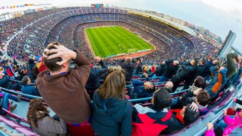 Vista general del estadio de FC Barcelona durante un partido de La Liga de 2015.