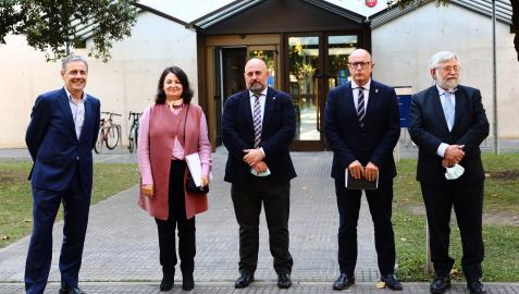 Ponentes del curso sobre el terrorismo en las aulas: Tomás Caballero Martínez, Montserrat Torija, José Luis Arasti, Carlos Gimeno y Florencio Domínguez