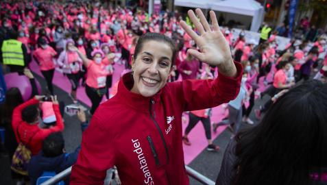 Carolina Marín, este domingo en la XVIII Carrera de la Mujer en Madrid.