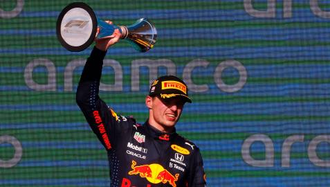 Verstappen Max Verstappen celebra el triunfo en el GP de EE UU
