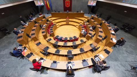 Vista general de un pleno del Parlamento de Navarra