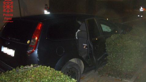 Coche accidentado en Ororbia