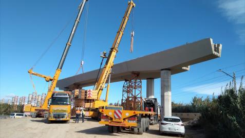AdifMarcilla Obras del tablero del viaducto de Marcilla iniciadas por Adif