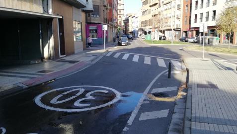 Paso de cebra de la calle Frauca de Tudela, donde se produjo el atropello