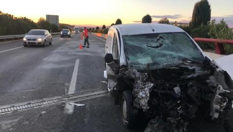 accidente tudela El vehículo accidentado en la A68