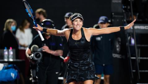 muguruza Garbine Muguruza celebra la victoria ante Anett Kontaveit