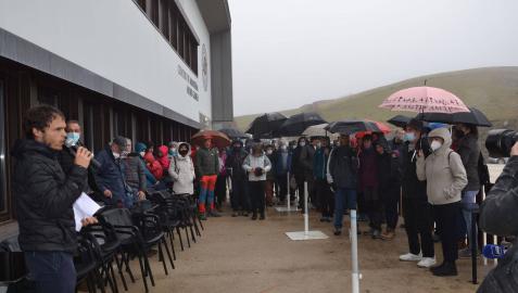 protesta fronteras El acto se celebró en torno al centro de montaña Irati-Abodi
