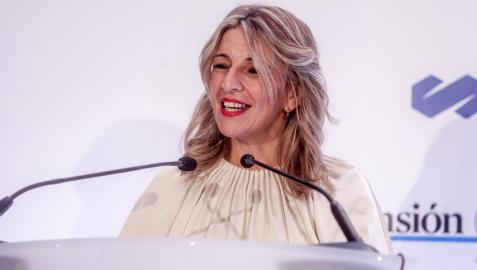 yolanda díaz La vicepresidenta segunda del Gobierno, Yolanda Díaz, este miércoles en la celebración de los Premios a la Innovación en Recursos Humanos de Expansión
