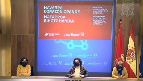 campaña acogimiento Rueda de prensa de presentación de la campaña 'Navarra, corazón grande'