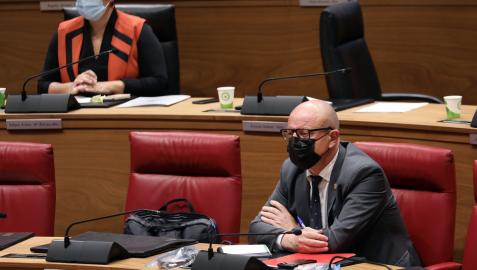 gimeno Carlos Gimeno, consejero de Educación, este jueves en el Parlamento de Navarra