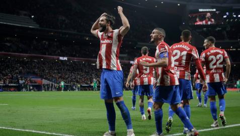 Felipe celebra el gol de la victoria del Atlético de Madrid Felipe celebra el gol de la victoria del Atlético de Madrid