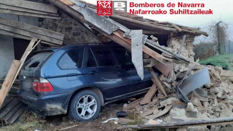 accidente burgui La borda tuvo que ser derribada tras el accidente