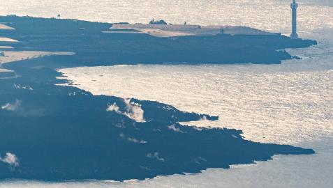 La Palma Imagen tomada desde el mirador de El Time, en Tijarafe, desde donde se aprecia el delta lávico en la costa de Tazacorte