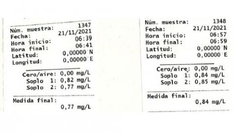 prueba alcoholemia Prueba de alcoholemia de la conductora interceptada