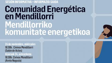 mendillorri comunidad energética Cartel informativo sobre la Comunidad Energética de Mendillorri