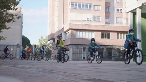 BicicletaPamplona Alumnos en una 'bicicletada' anterior