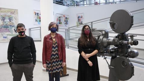 Josetxo Cerdán, director de la Filmoteca Española; la consejera de Cultura y Deporte, Rebeca Esnaola, y la representante del Archivo Filmográfico de Navarra, Patricia Goroskieta Josetxo Cerdán, director de la Filmoteca Española; la consejera de Cultura y Deporte, Rebeca Esnaola, y la representante del Archivo Filmográfico de Navarra, Patricia Goroskieta
