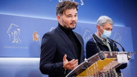 Gabriel Rufián erc El portavoz parlamentario de ERC, Gabriel Rufián, en rueda de prensa