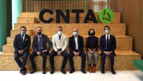Responsables del CNTA y de Mercamadrid, durante la inauguración ayer de la nueva sede Responsables del CNTA y de Mercamadrid, durante la inauguración ayer de la nueva sede