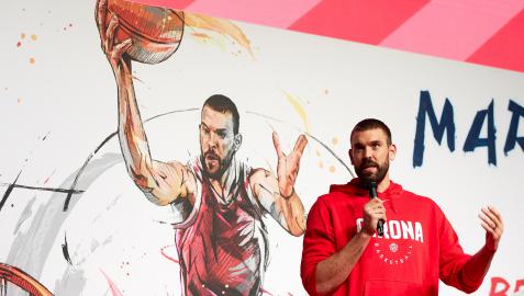 MarcGasol El pívot Marc Gasol durante su presentación como nuevo jugador del Basquet Girona