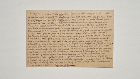 Cartas de amor de Mitterrand Una de las misivas subastadas