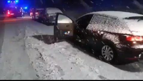 Imagen de la colisión múltiple entre siete vehículos en la N-121 en Carrascal Imagen de la colisión múltiple entre siete vehículos en la N-121 en Carrascal