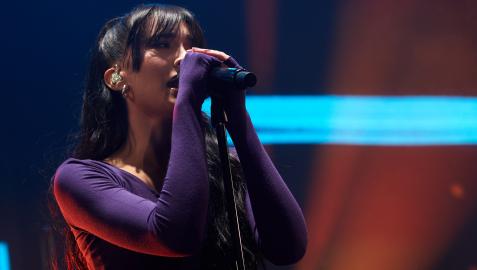 La cantante Aitana, en un momento del concierto que ha ofrecido en Pamplona La cantante Aitana, en un momento del concierto que ha ofrecido en Pamplona